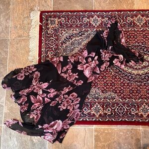Dressbarn Black and Pink Floral Dress